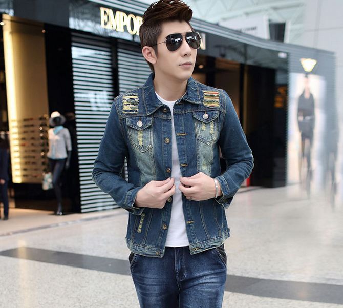 cách kết hợp áo khoác bò nam
