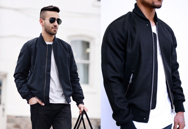 phối đồ với áo khoác bomber nam