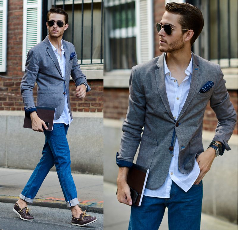 phối đồ với áo khoác denim nam